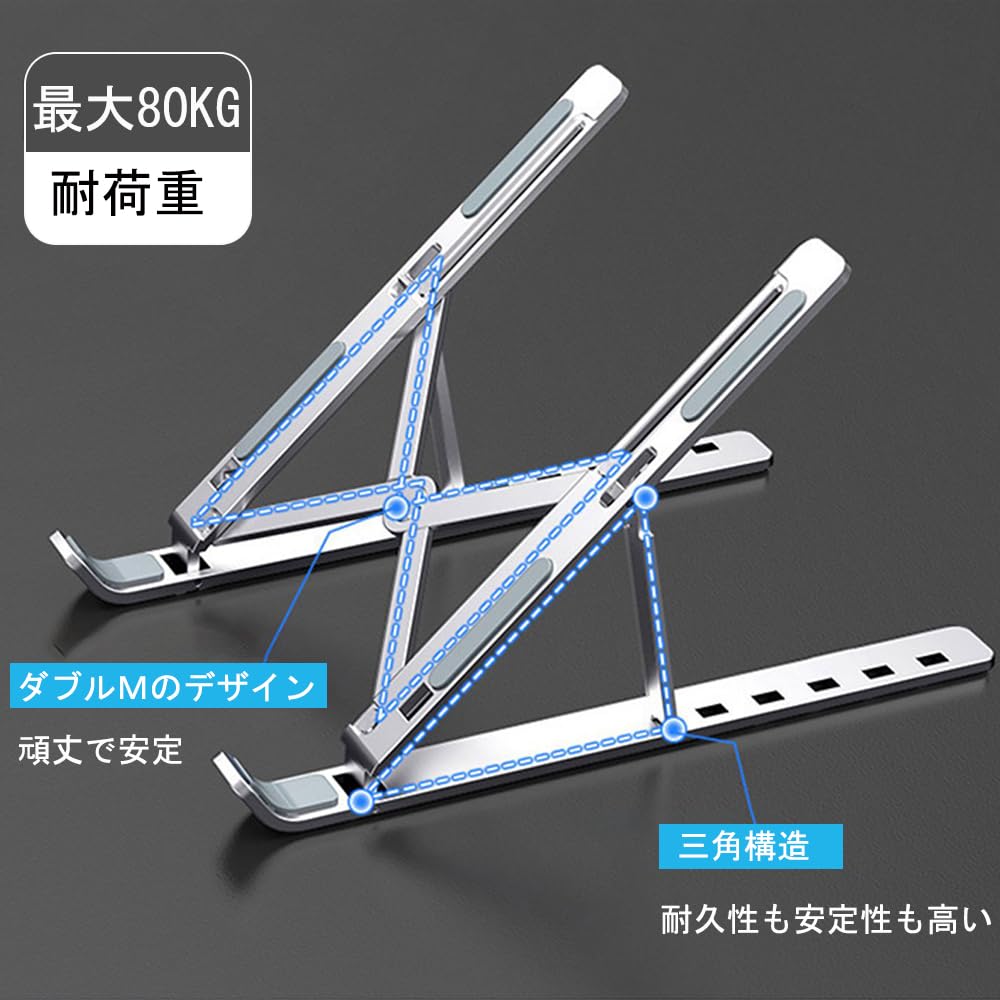 JEWYOCO Laptop Tablet Computer PC Height Aluminum Relieves Back Stiff Improves Eliminates Compatible with Work from Remote Classes 2-Piece Stand,