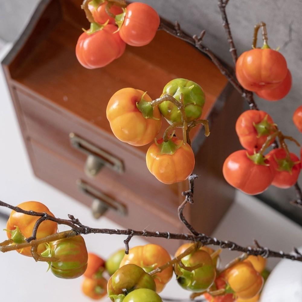 Realistic Artificial Pumpkin Branches Foam Elegant Simulation Pumpkin Handmade Flower Arrangement Fake Plants Table Centerpiece