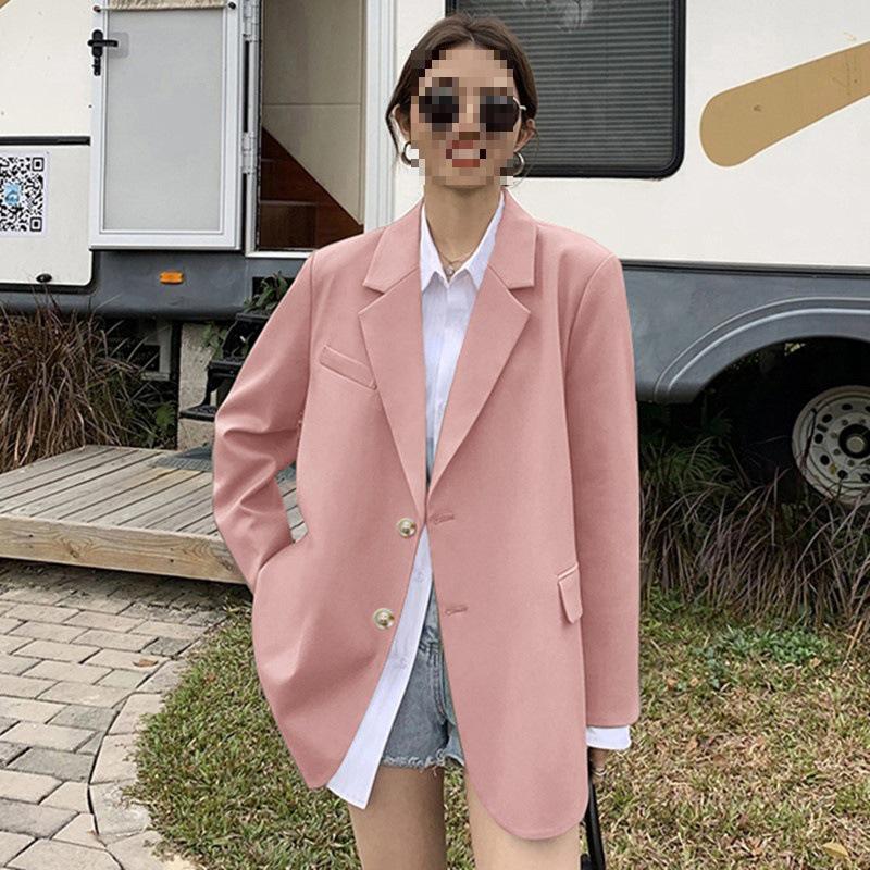 Women's Khaki Casual Blazer - 2025 Spring/Autumn, Loose Fit Design by Lin Xin