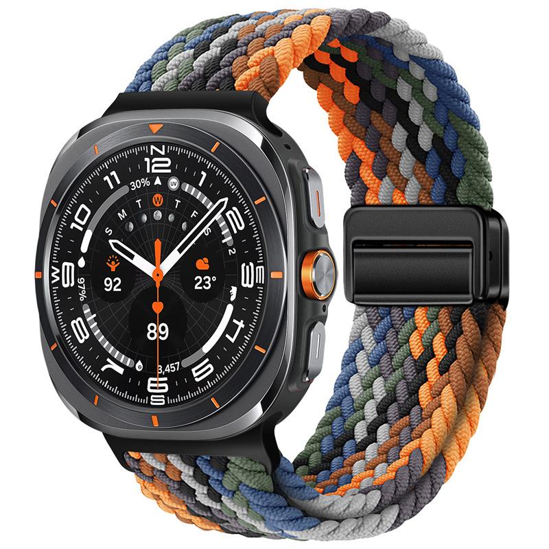 Nylon Magnetic Buckle Strap For Samsung Galaxy Watch Ultra 47mm Braided Solo Loop Bracelet For Galaxy Watch Ultra 47mm Correa
