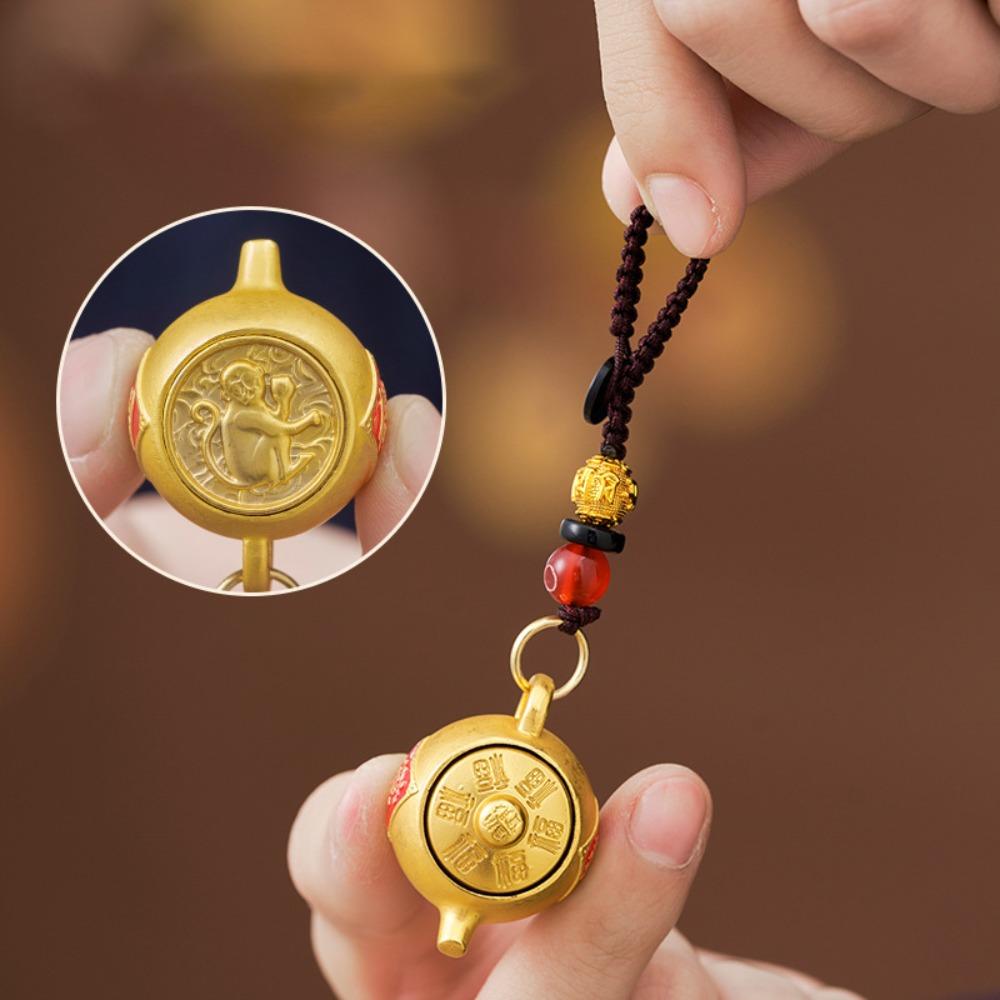 Zinc Zinc Zinc Alloy Lucky Pendant Rotatable Car Key Chain Cute Zodiac Keychain Men