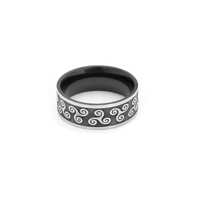 

Autumn New Celtic Rotating Stress Relief Titanium Steel Swivel Wheel Ring for Women Men no. 12 чорний
