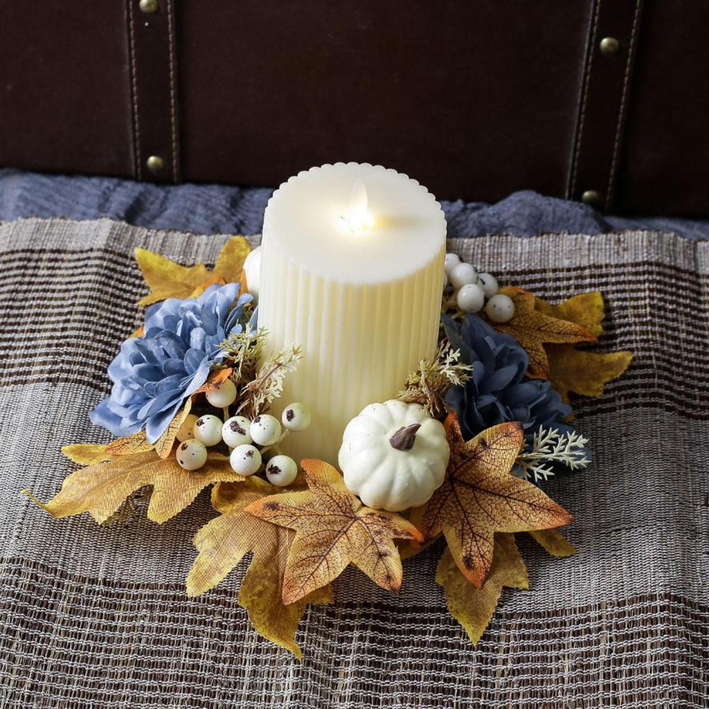 Candle Ring Wreath Rustic Holder for Festival Dining Room Home