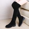 Fashion Large size over the knee boots for women winter velvet round toe elastic square heel slim women's boots