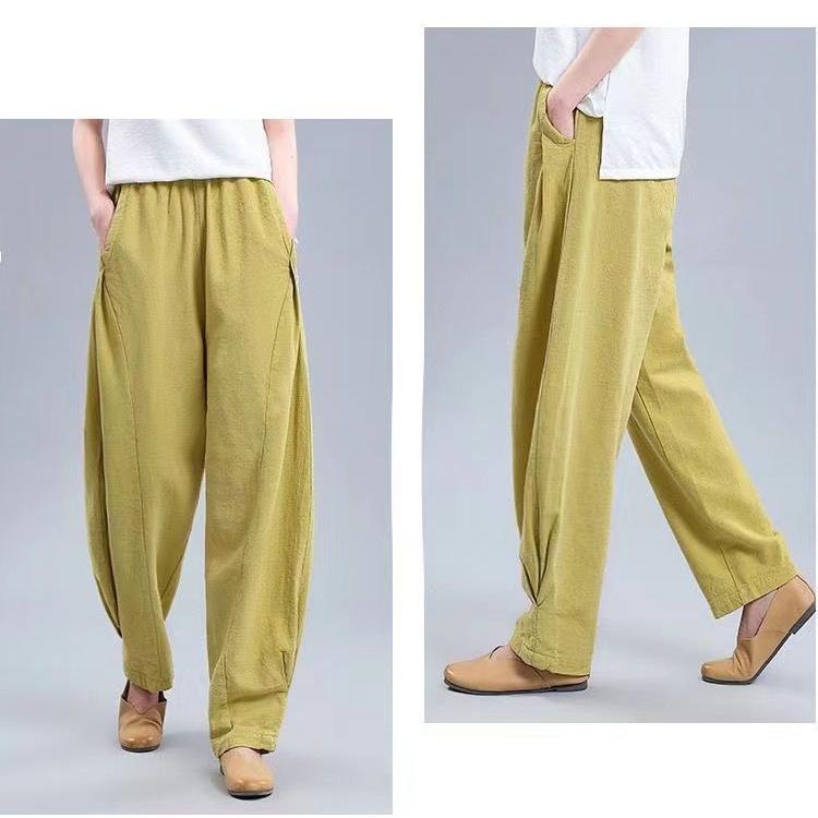 

Повседневные женские шаровары с высокой талией 4XL жёлтый