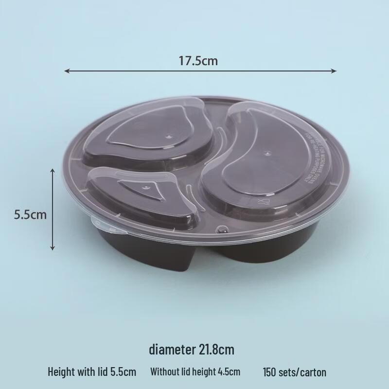 JingJingRS Disposable 3-Compartment Bento Box