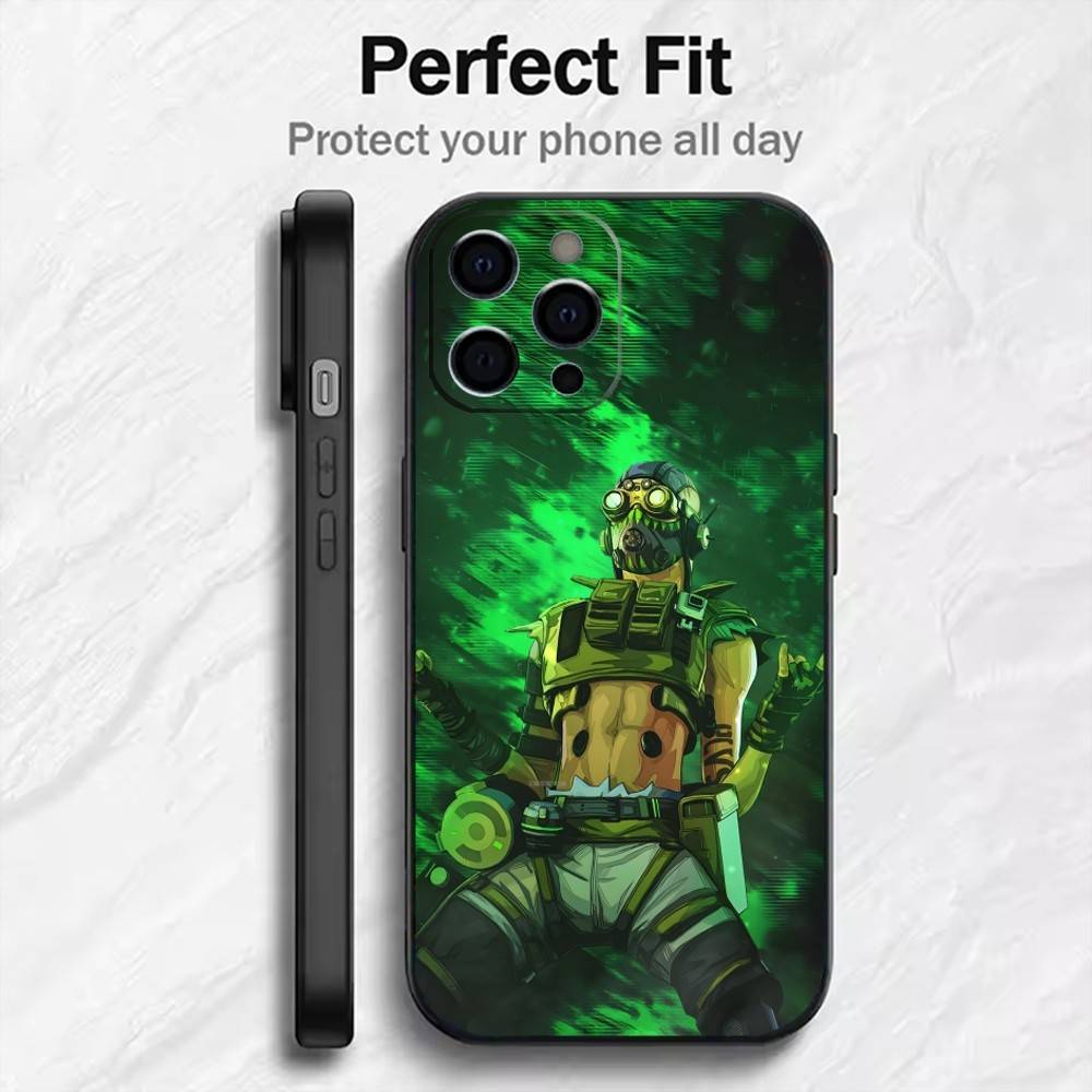 Fps Game A-APEX Printing Phone Case For iPhone17,16,15,14,13,12 Plus,Max Soft Silicone Black Cover
