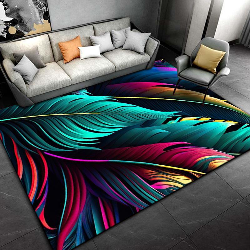 Alfombras de plumas de colores para dormitorio Alfombras cuadradas mullidas para el suelo Sala de estar Decoración del hogar Alfombras Alfombrilla suave de terciopelo Alfombra de área sonic