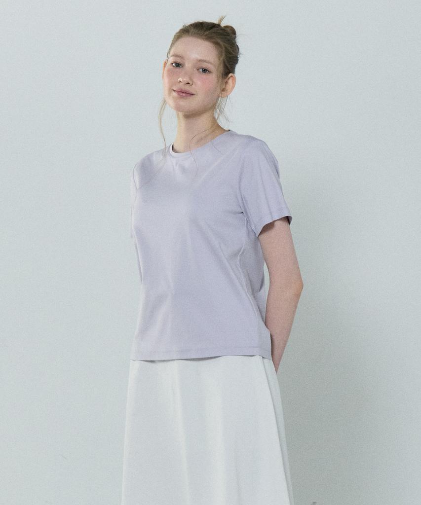 BASIC HOUSE Women'S Cotton Modal Crew Neck Short Sleeve T-Shirt Lavender Lzts3212