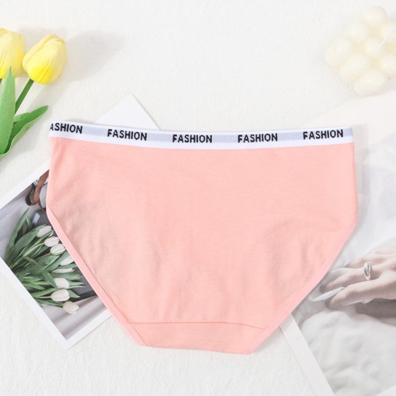 (5pcs /set) Teenagers Young Girl & Ladies Cute Briefs Girl Cotton Mid-rise Underwear Panties