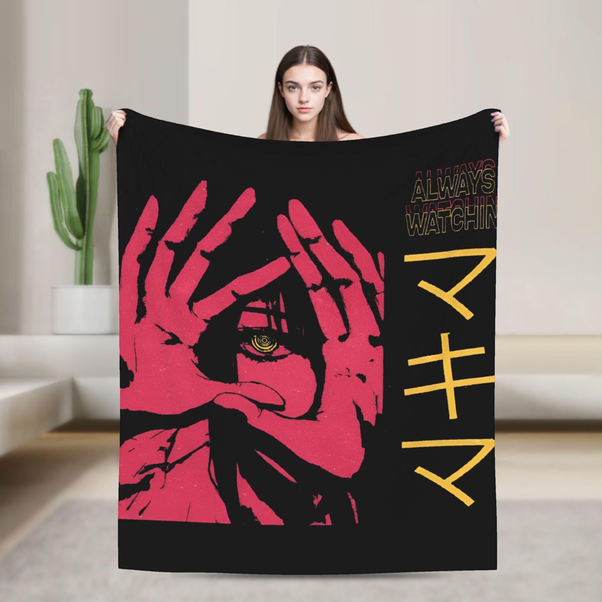 

Человек-бензопила Макима Охотник на демонов Плед Аниме Манга Шерстяной Потрясающе Мягкий Плед для Спальни Зимы Офиса 30x40in