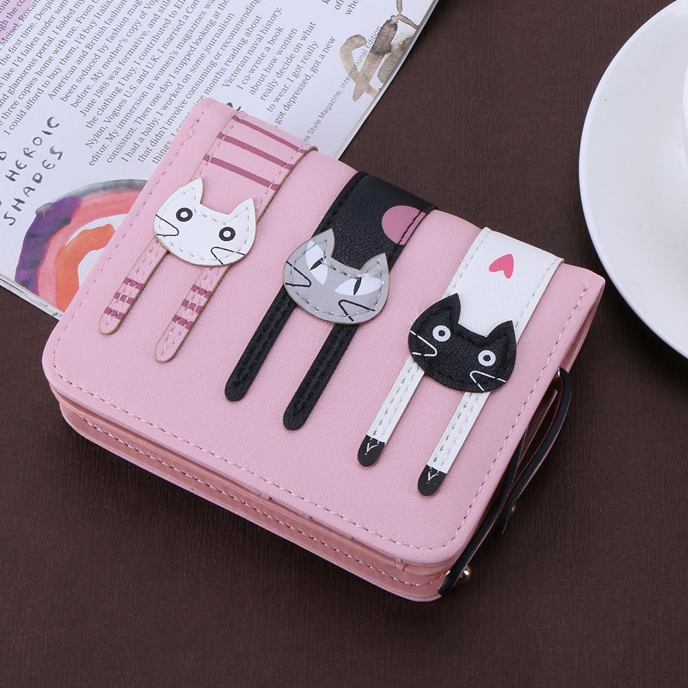 Buy Lovely Cat Women Wallet Short Pattern Zipper Coin Bag Girls Card