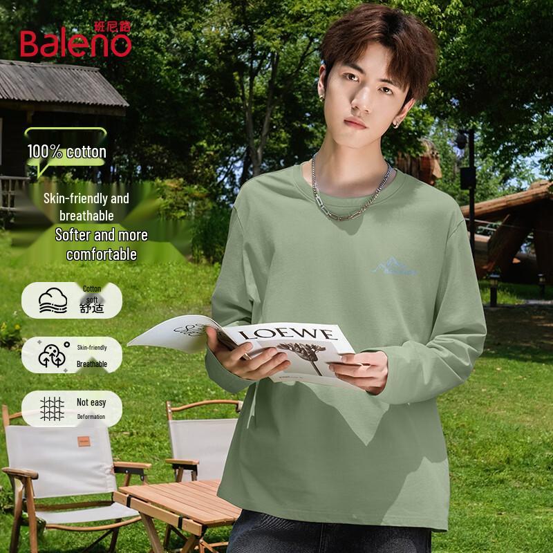 Baleno Men s Pure Cotton Long Sleeve Round Neck T-Shirt 3XL