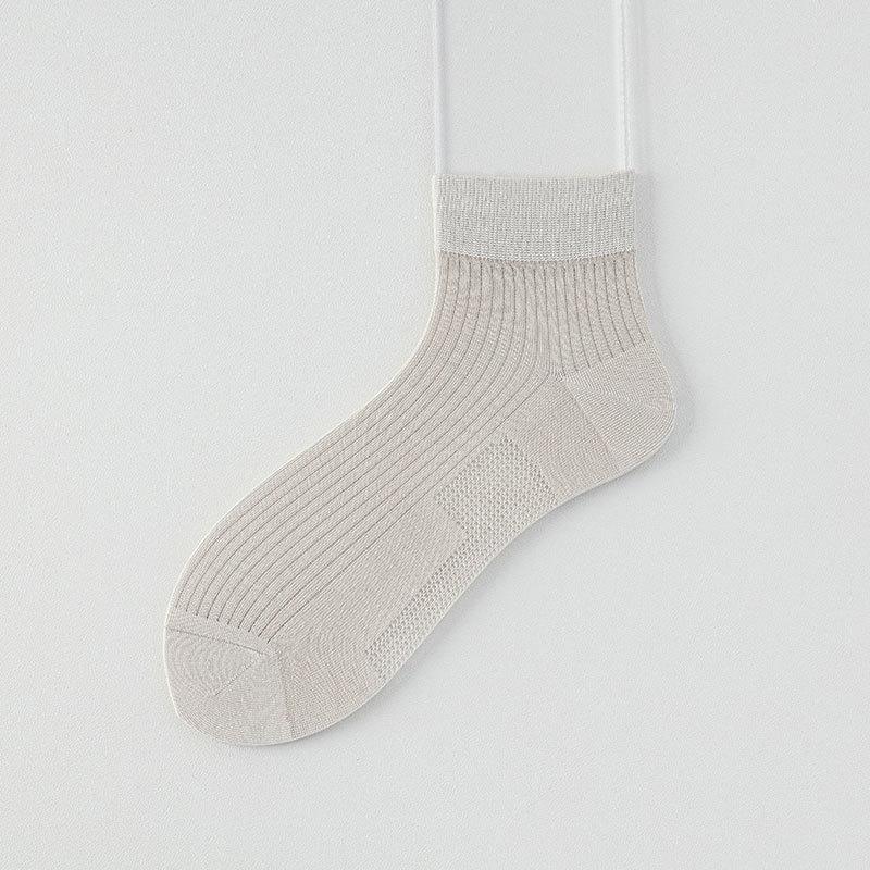 Men's Summer Ultra Thin Pure Color Deodorant Breathable Sweat Absorbing Boneless Socks
