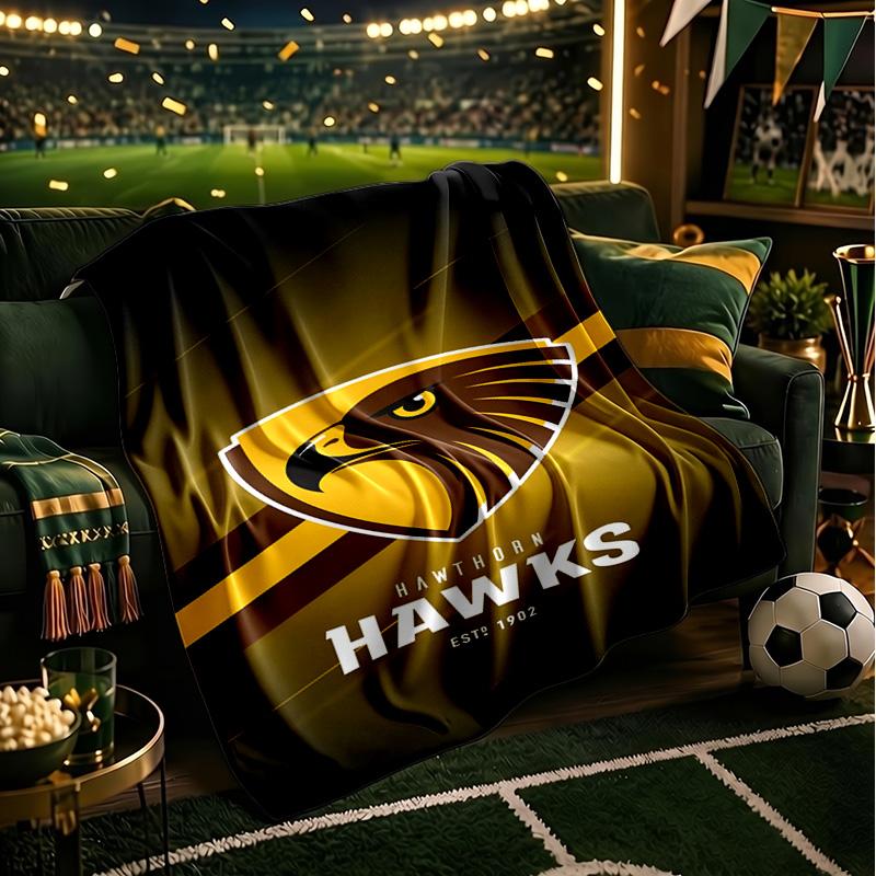 Hawks Teamgeist Decke Leichte Flanell Bettdecke Perfekt für Reisen, Camping, Wohnzimmer, Büros, Sofas, Fan Weihnachtsgeschenk