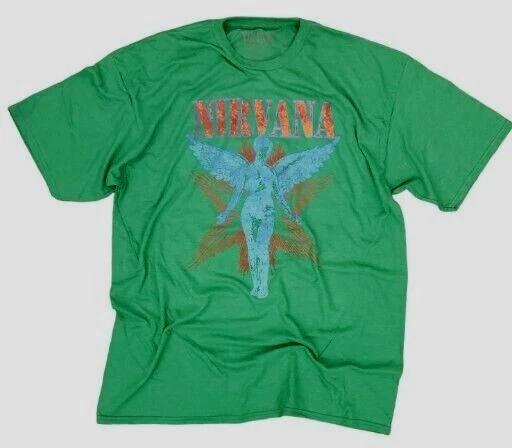 Music t shirt -NIR-VANA 100% Cotton Unisex Size XL Only-Green Color music Tees - 2XL
