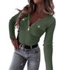 Women's Fashion Casual Knit Slim Long Sleeve Pullover Zipper Top Blouse