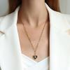 Brand Black Heart Necklace: 18K Gold Plated Peach Heart Drip Oil Handmade Chain In Retro Style
