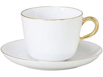 [Embalagem de Papel Washi Okura Touen] Tigela e Prato Manhã com Linha Dourada 026