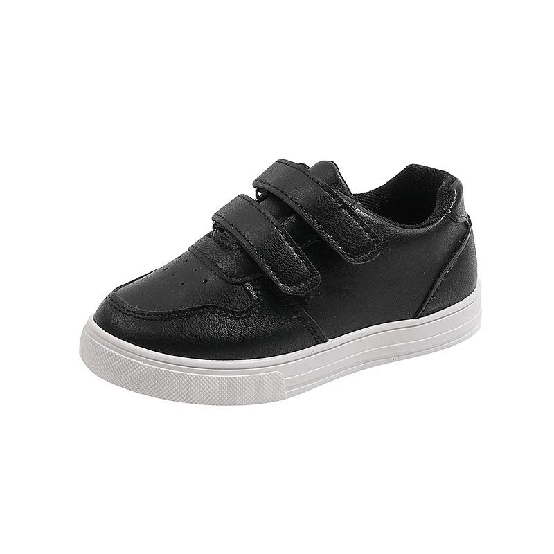 

Детские кроссовки для мальчиков, кожаные, черно-белые, кроссовки для детей, для девочек, модные, школьные, повседневные, для бега, теннисные туфли, весна-осень 33 чёрный