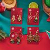 Delicate Pink Drop Oil Christmas Tree Drop Earrings for Women Sweet Colorful Wreath Bulb Earrings New Year Party Jewelry Gifts