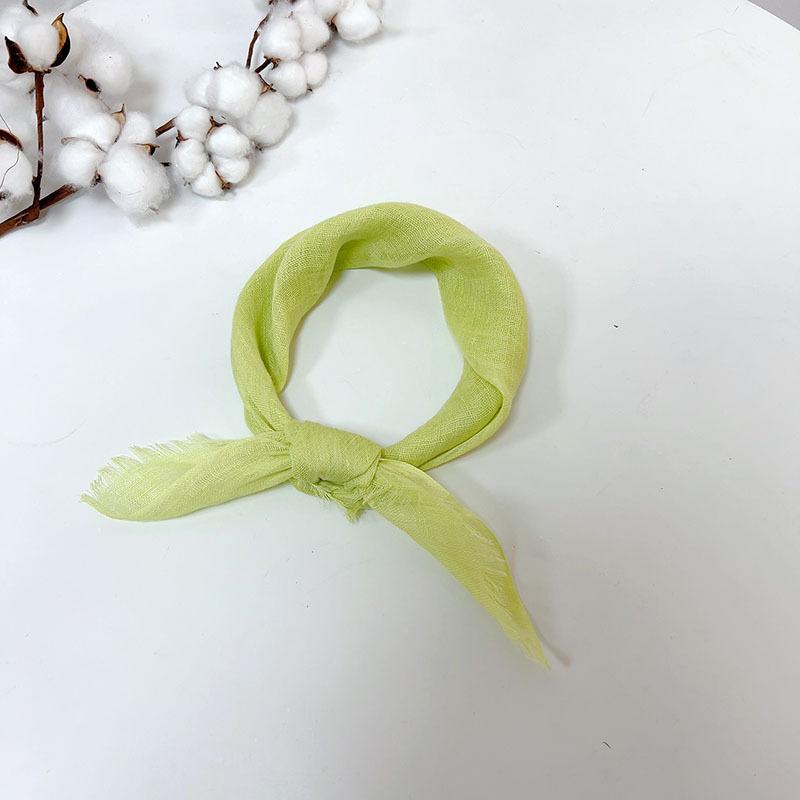 Retro Small Plaid Linen Square Scarf Literary And Versatile Women'S Summer Neck Protection Small Silk Scarf Scarf Accessories