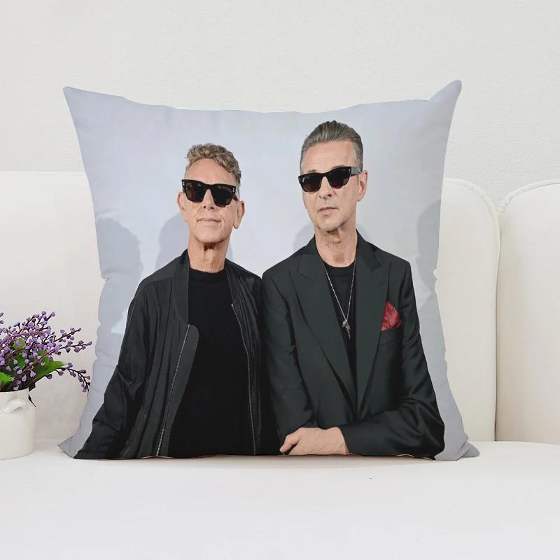 Wendbarer bedruckter Kissenbezug D-Depeche M-Mode Fan-Geschenk Zuhause Sofa Dekokissenbezug Stuhl Lendenkissen 40x40