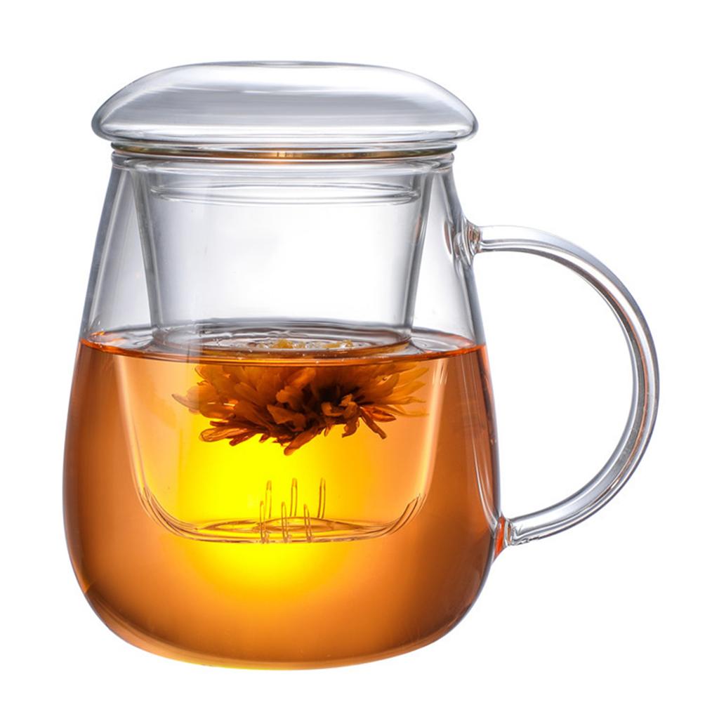 Transparent Mushroom Teacup With Filter Multi-Purpose Brewings Tea Cup High Borosilicate Milk Mug Household Drinking Coffee Cup