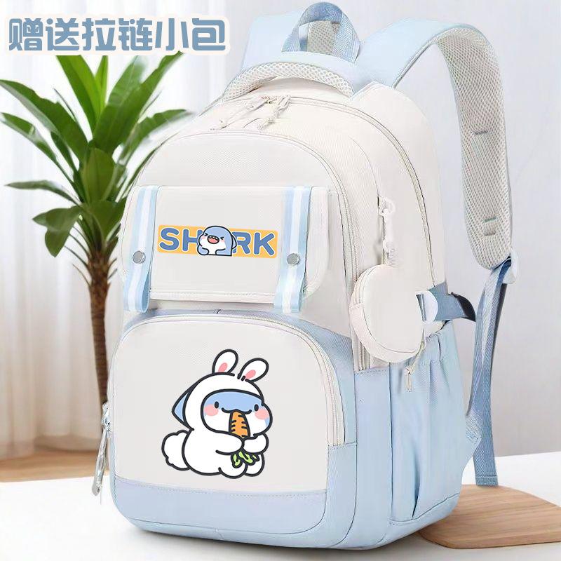 Fat Shark Cute Boy And Girl Cartoon Student Schoolbag Large Capacity Casual Book Backpack