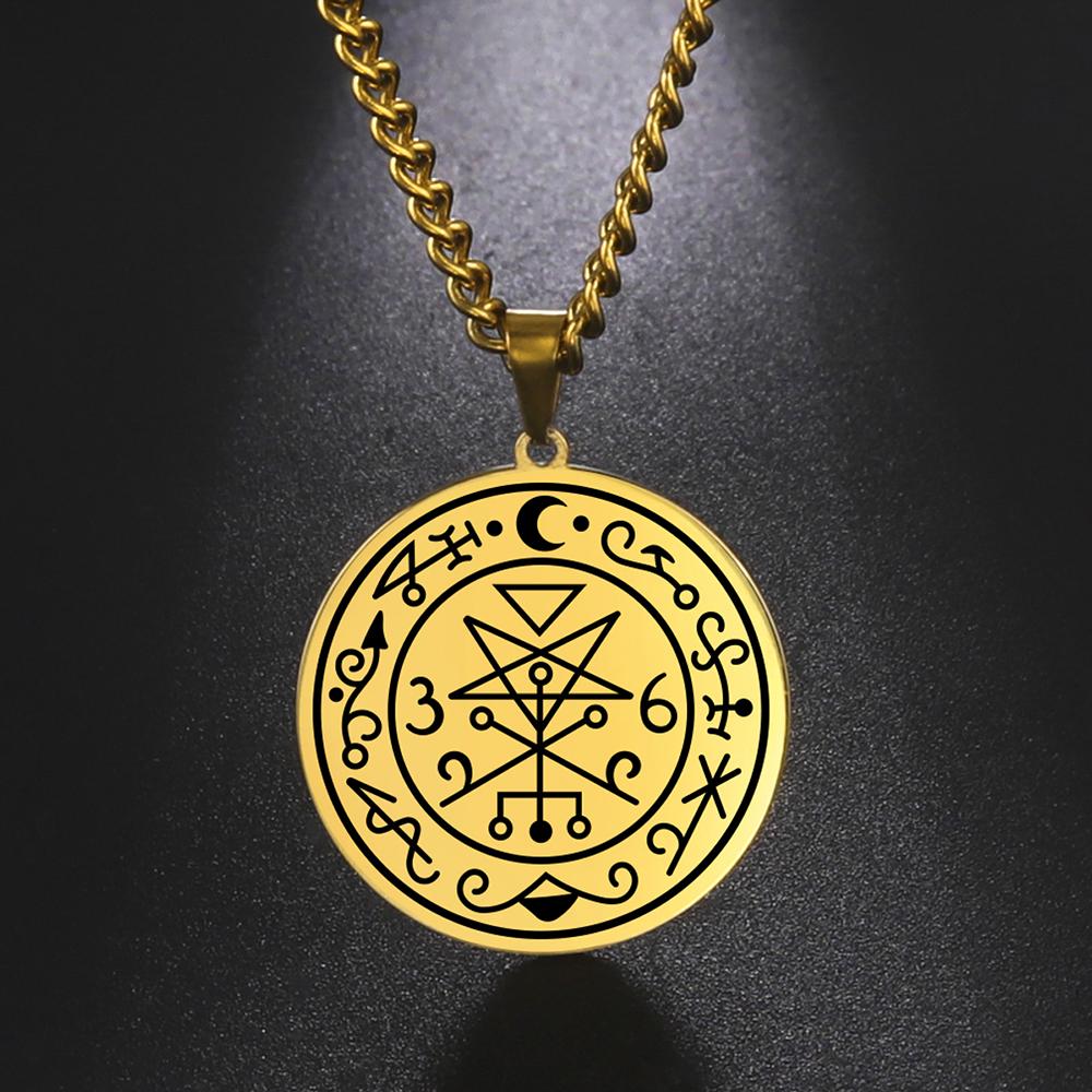 Dawapara Sigil of Lilith Necklace Seal Supernatural Amulet Stainless Steel Gothic Pagan Jewelry Religious Gift