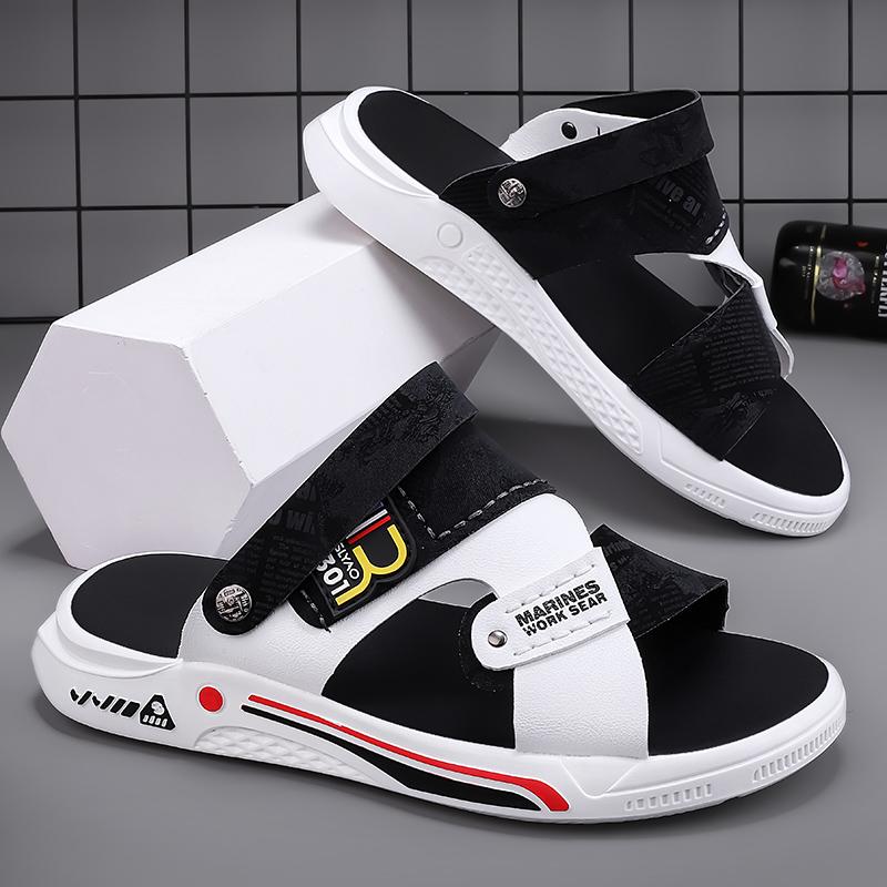 Sandals For Men Slippers Leather Casual Outdoor Beach Slides 2025 Summer Male Shoes 2 Wear Flip-Flops Walking Fisherman