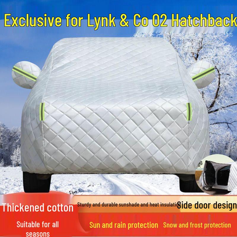 Lynk & Co 02 Hatchback All-Weather Car Cover: Sunproof, Rainproof, Dustproof, and Heat Insulating Sunshade.