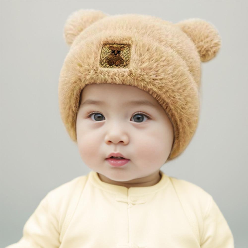 3 Months-4 Year Old Plush Winter Baby Hat Soft Children Warm Cap Beanies Cap Newborn Toddler хаки