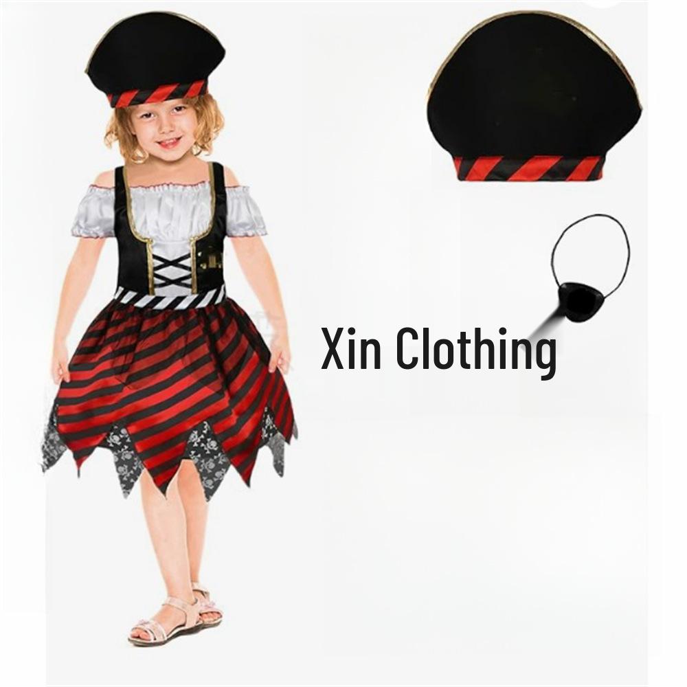 Captain Jack Sparrow Pirate Costume for Kids - 3-Piece Halloween Cosplay Outfit