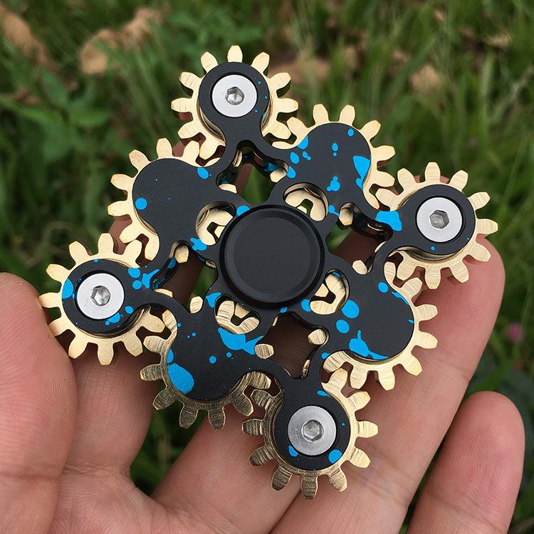 Multi Gear Rotating Fidget Spinner Boy Gift Nine Tooth Linkage Finger Tip Gyroscope Anti-Anxiety Toy For Kids Adults Gift