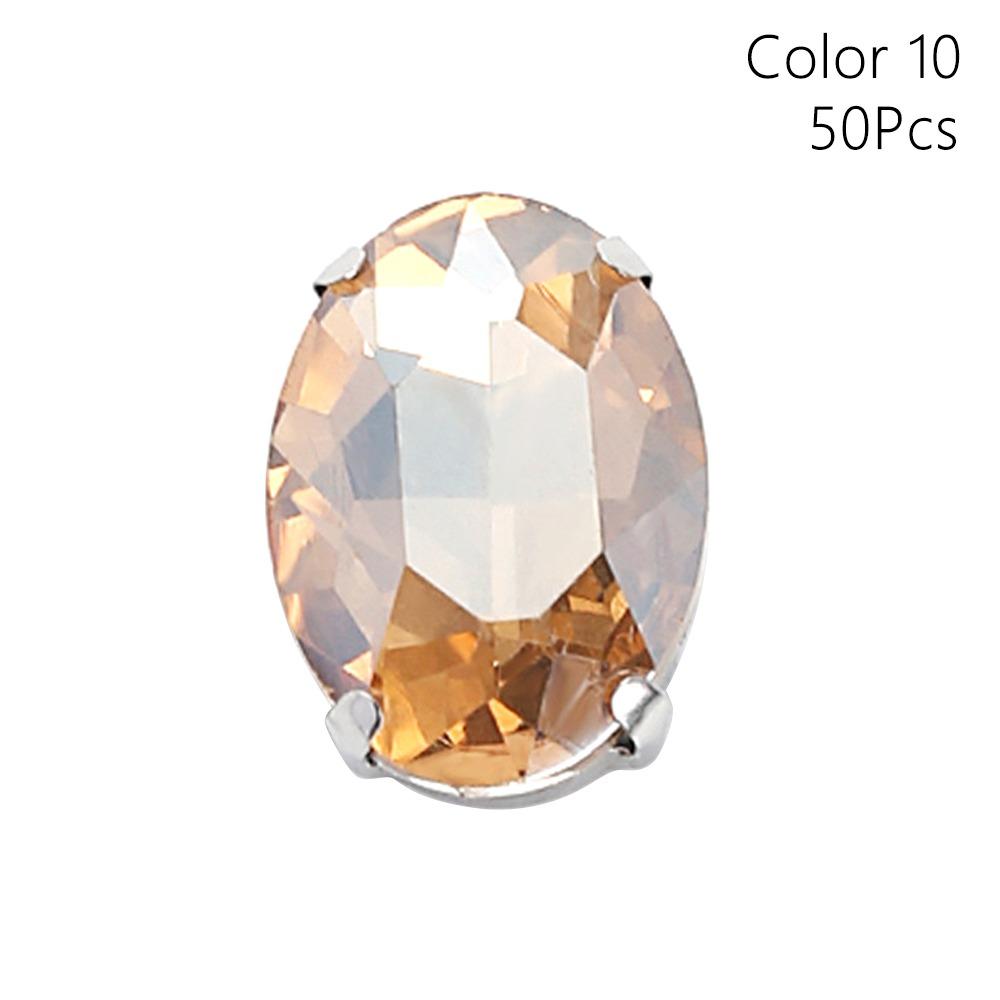 

50 шт./уп. С серебряными лапками, блестящие пришивные стразы, пришивные алмазные бусины, украшение для рукоделия 50Pcs Color 10