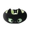 Black Cat Series U-Shaped Foam Particle Neck Pillow with Hood for Office Nap and Travel