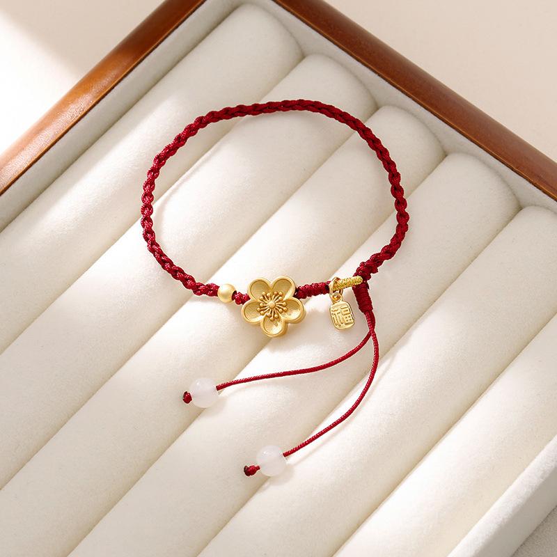 Fashion Handmade Red Rope Beads Bracelets For Men And Women Praying Wristband Lucky Health Amulet Jewelry Gift