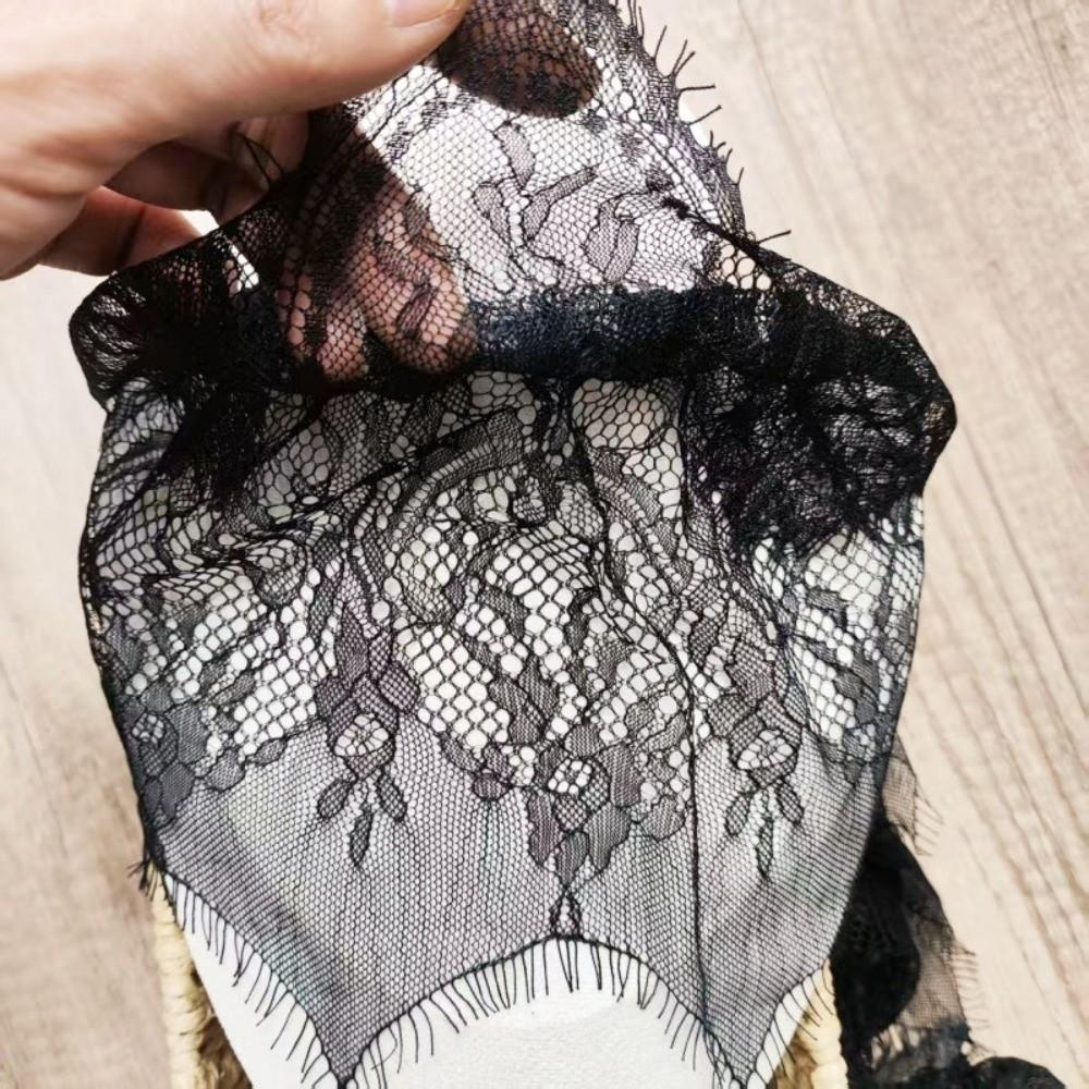 2M Floral Embroidery Lace Handmade DIY Material Hollowed Out Lace Bearded Edge Lace Trim Lace Ribbons Trim Wedding Dress
