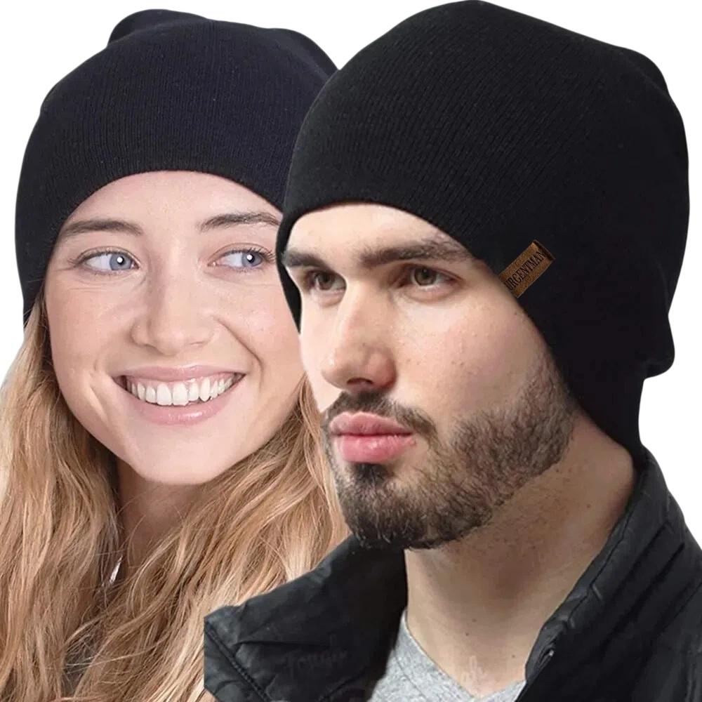Hot Sale Unisex Plush Fur Lining Warm Winter Hat Lightweight Knitted Hats For Men Women Outdoor Beanie Hats