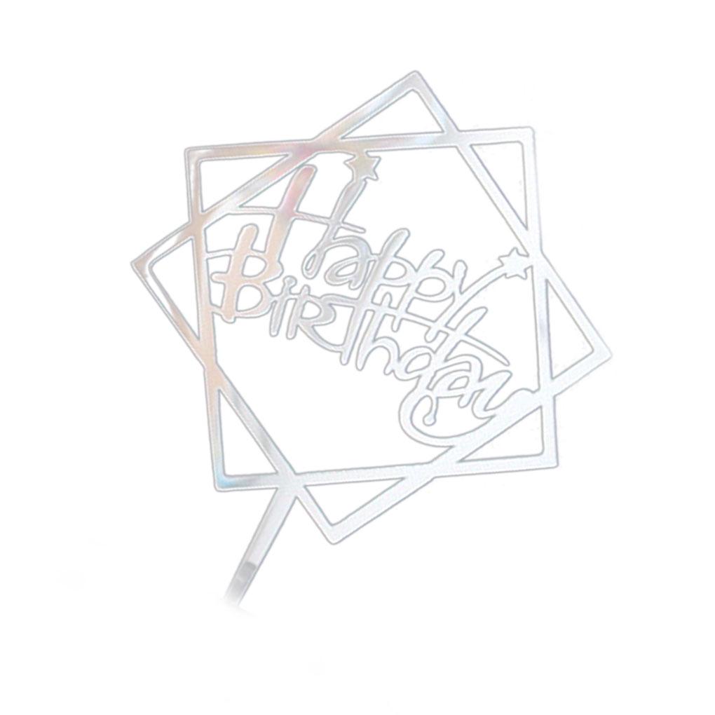 Doppelschichtiger quadratischer Sternkuchen Acryl-Topper DIY Cupcake-Stiel Geburtstagsparty Dessertdekoration