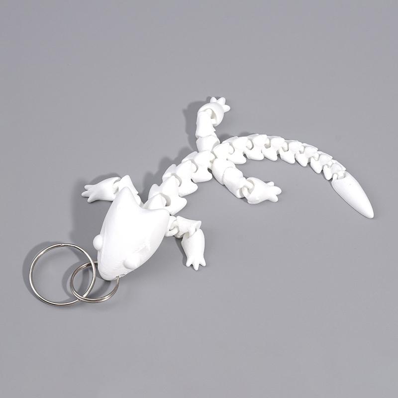 Adorable Multi Jointed Keyrings Creative 3D Printed Gecko Figurine Keychain Unique Backpack Decoration Accessories Gifts