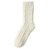 Coral Fleece Socks Solid Color Medium Tube Socks Season Fleece Thickened Warm Furry Home Floor Sleeping Socks