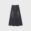 Plus Size High Waist Retro A-Line Denim Skirt for Women – Summer Slimming Mid-Length Design