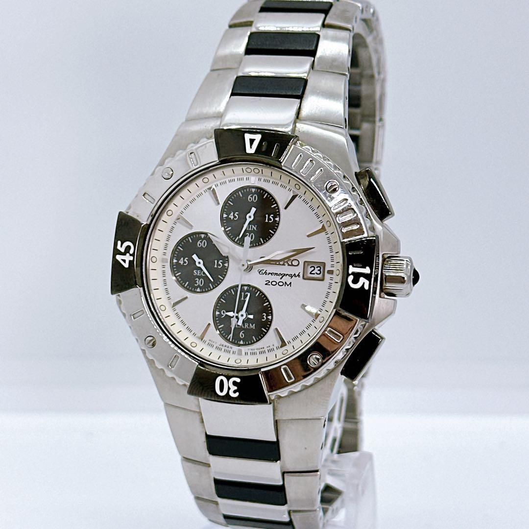 Super rare SEIKO Seiko Cortura SNA457 Panda Chronograph Overseas Model 7 Men s Watch 7T62-0EK0 Operation Item