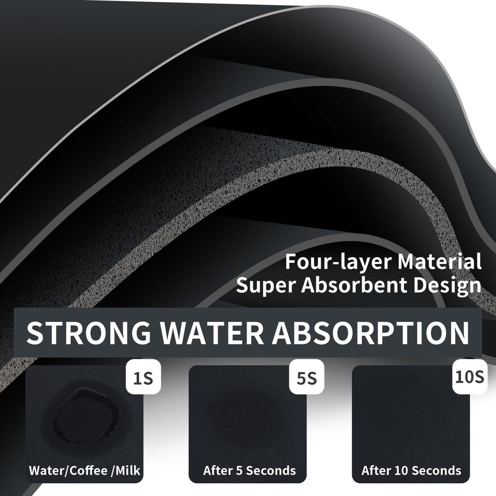 Super Absorbent Large Kitchen Absorbent Mat Antiskid Draining Coffee Dish Drying Mat Quick Dry Bathroom Drain Pad Tableware Mat