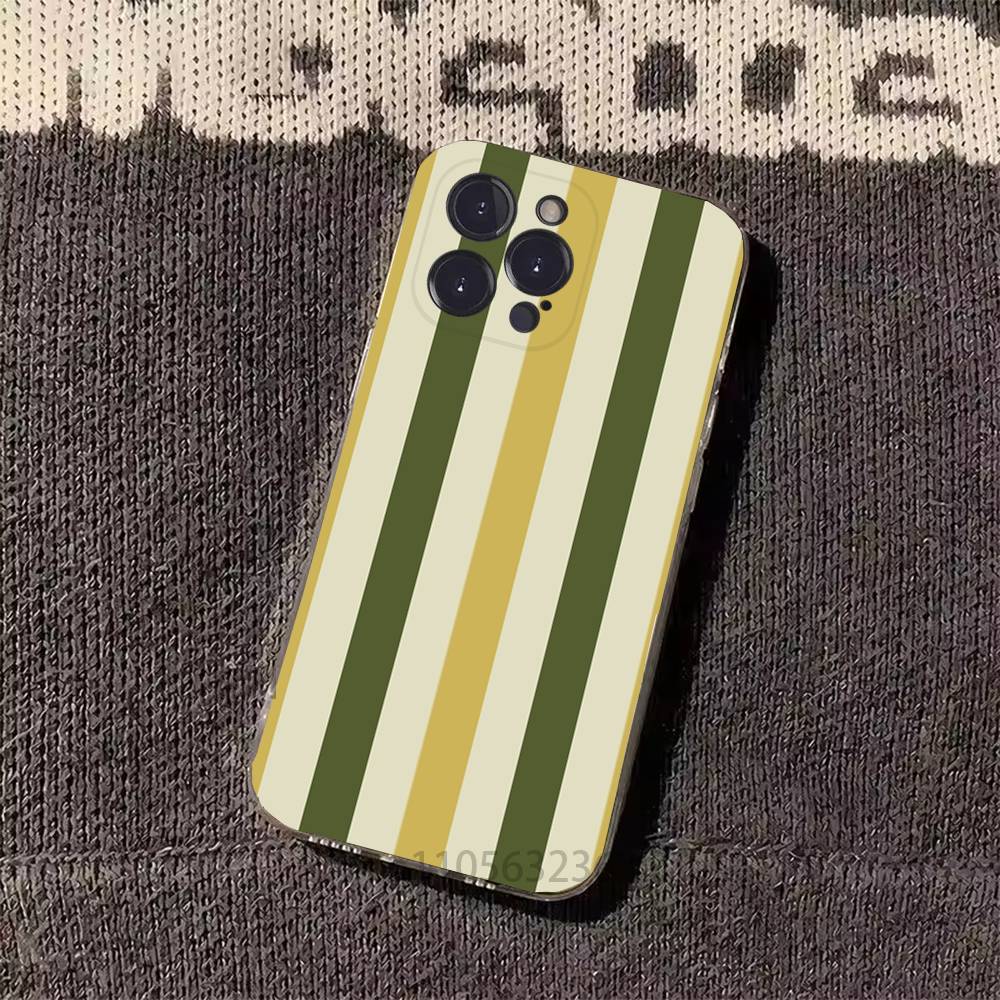 Colorful Striped Minimalist INS Couple Phone Cases For iPhone 17 16 15 14 13 12 11 Pro Max Plus Luxury Camera Protection Plastic