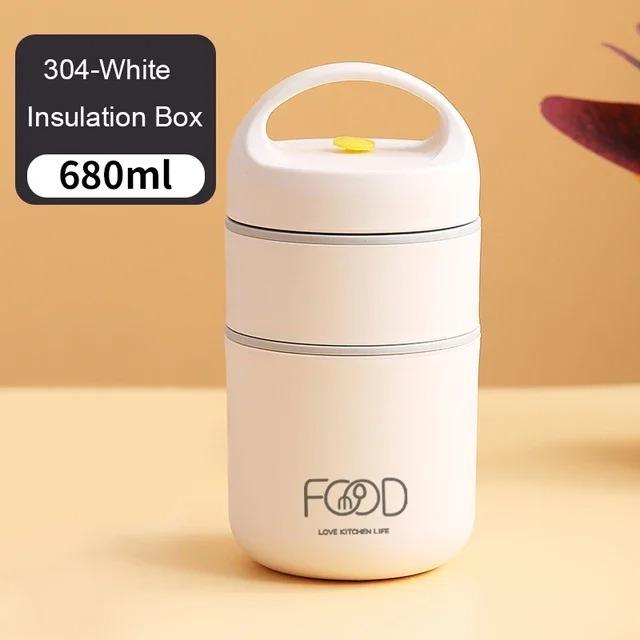 Vacuum Thermal Lunch Box Stainless Steel Insulated Lunch Bag Food Warmer Soup Cup Thermos Containers Lunch Box for Kids Tupper
