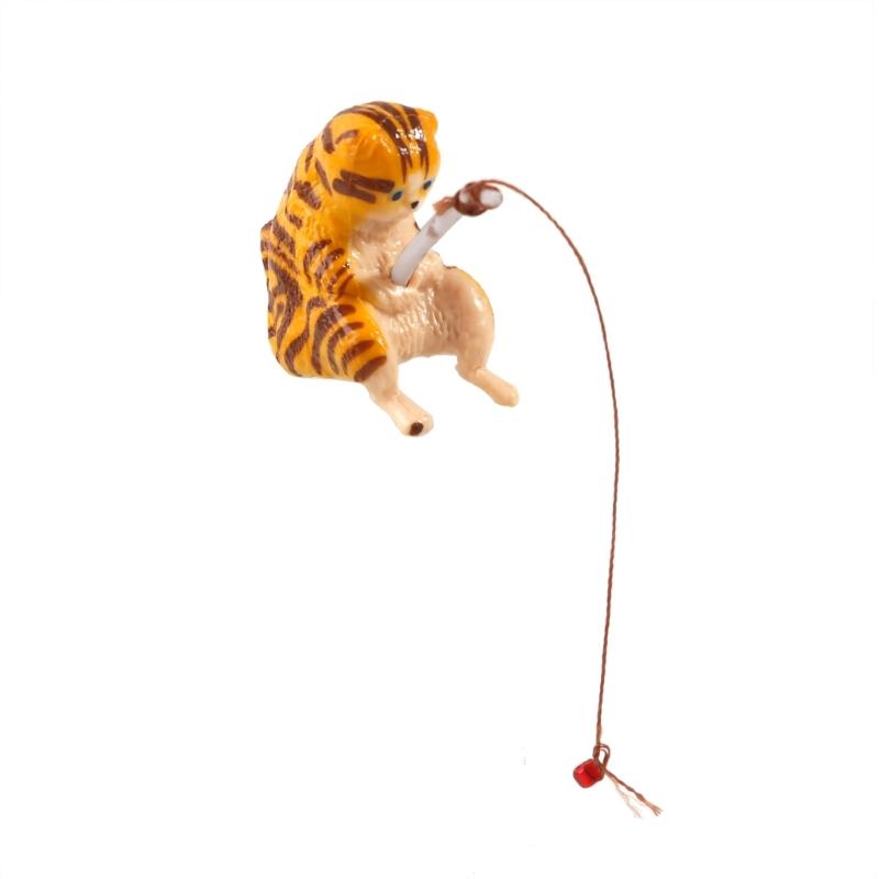 Cute Fishing Cat Aquariums Underwater Decoration Aquariums Decors Fishtanks Pendant Accessories for Freshwater Saltwater