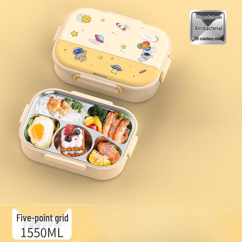 Kids  5-Compartment Stainless Steel Insulated Lunch Box with Handle
